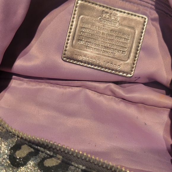 Coach Leopard Gray Metallic Black Purple - Picture 5 of 7